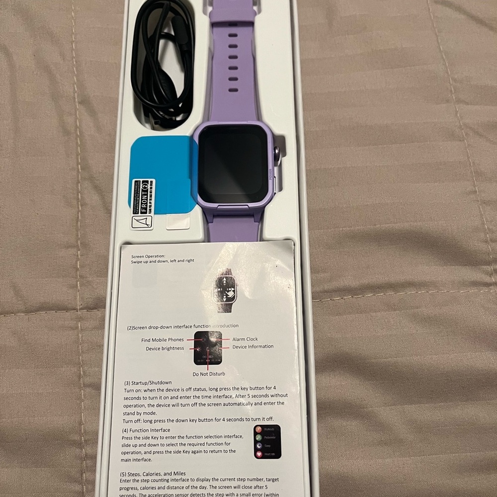 Purple Smartwatch with Black Screen